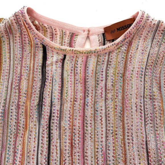 MISSONI Sleeveless Pink Stripe Silk Mini Dress - Size US4 - MSRP $1495 - BNWT - Picture 9 of 15